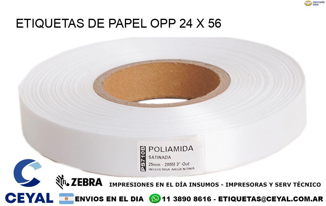 ETIQUETAS DE PAPEL OPP 24 x 56