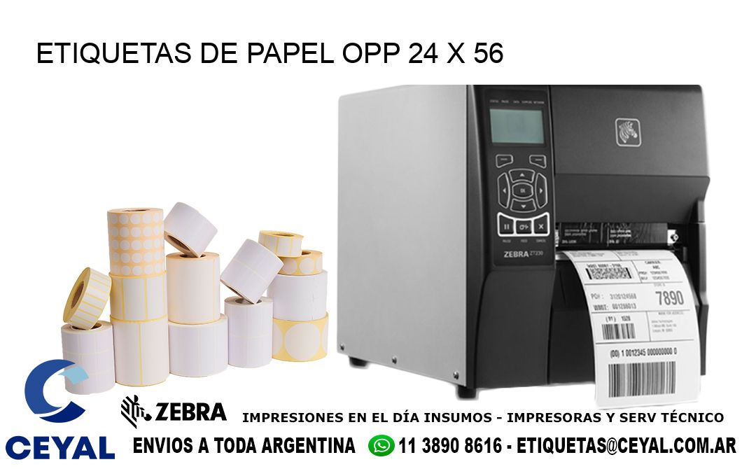 ETIQUETAS DE PAPEL OPP 24 x 56