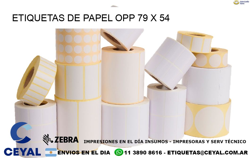 ETIQUETAS DE PAPEL OPP 79 x 54