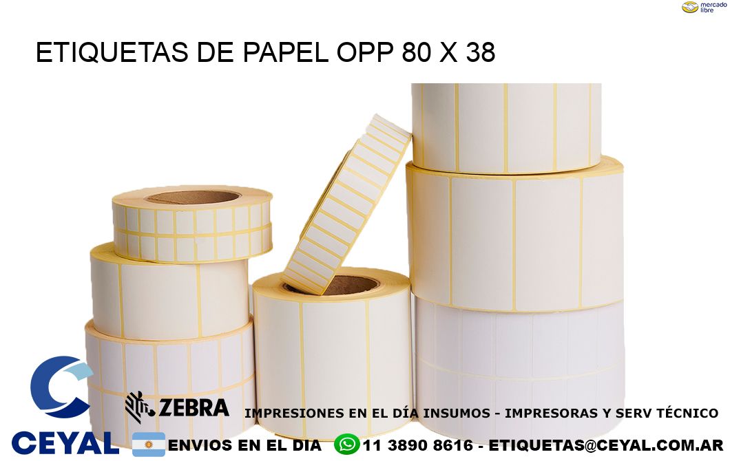 ETIQUETAS DE PAPEL OPP 80 x 38
