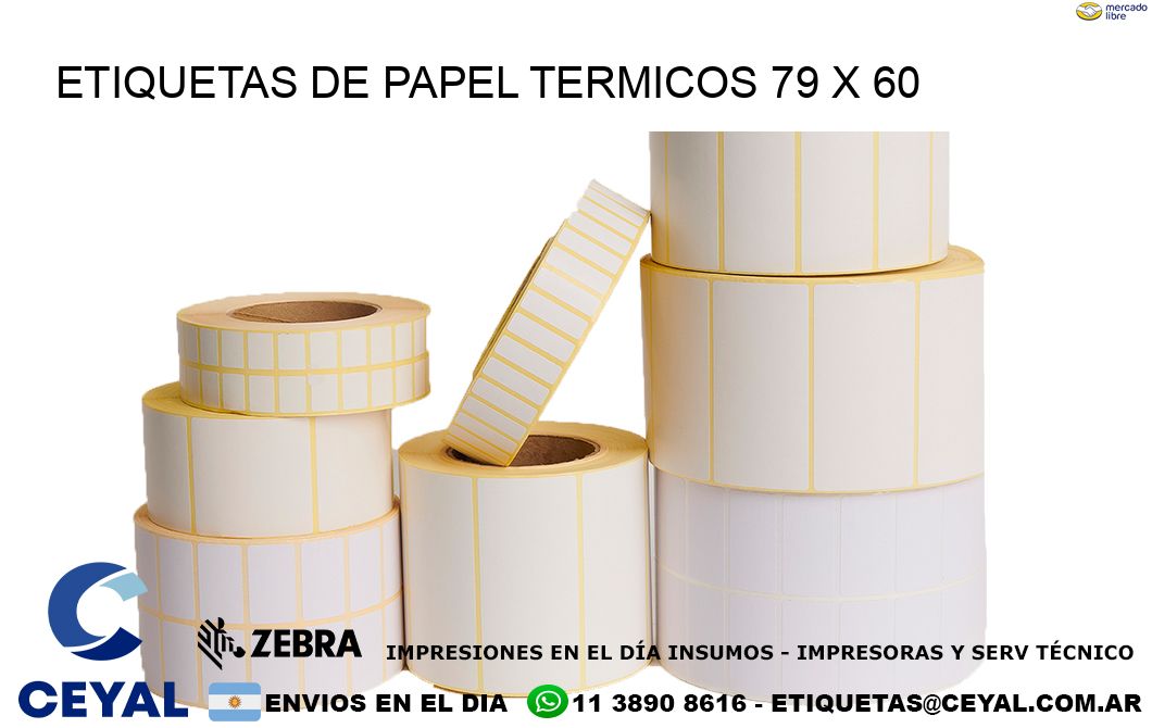 ETIQUETAS DE PAPEL TERMICOS 79 x 60