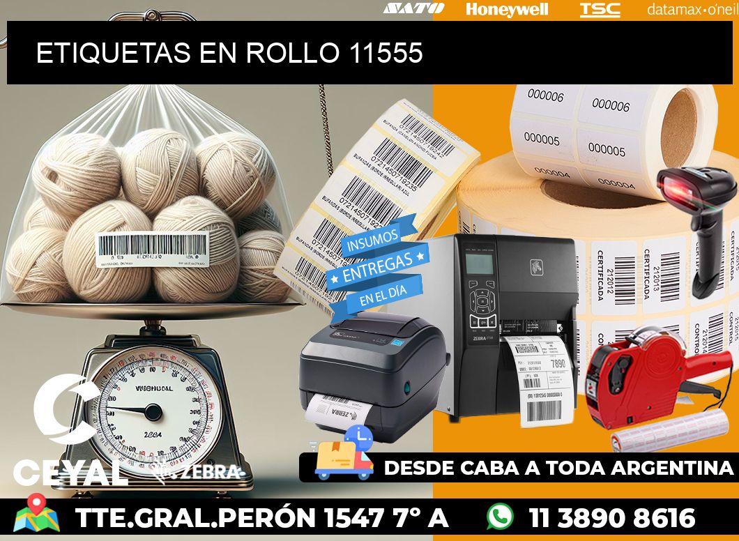 ETIQUETAS EN ROLLO 11555