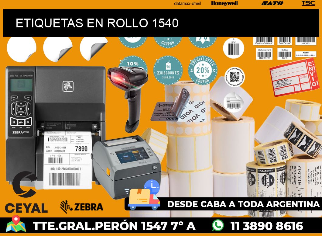 ETIQUETAS EN ROLLO 1540