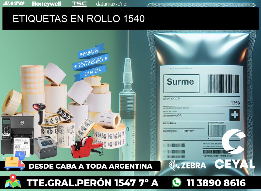 ETIQUETAS EN ROLLO 1540