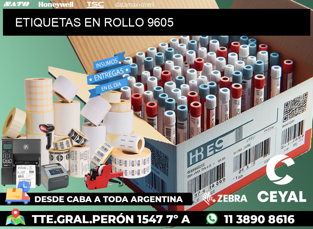 ETIQUETAS EN ROLLO 9605