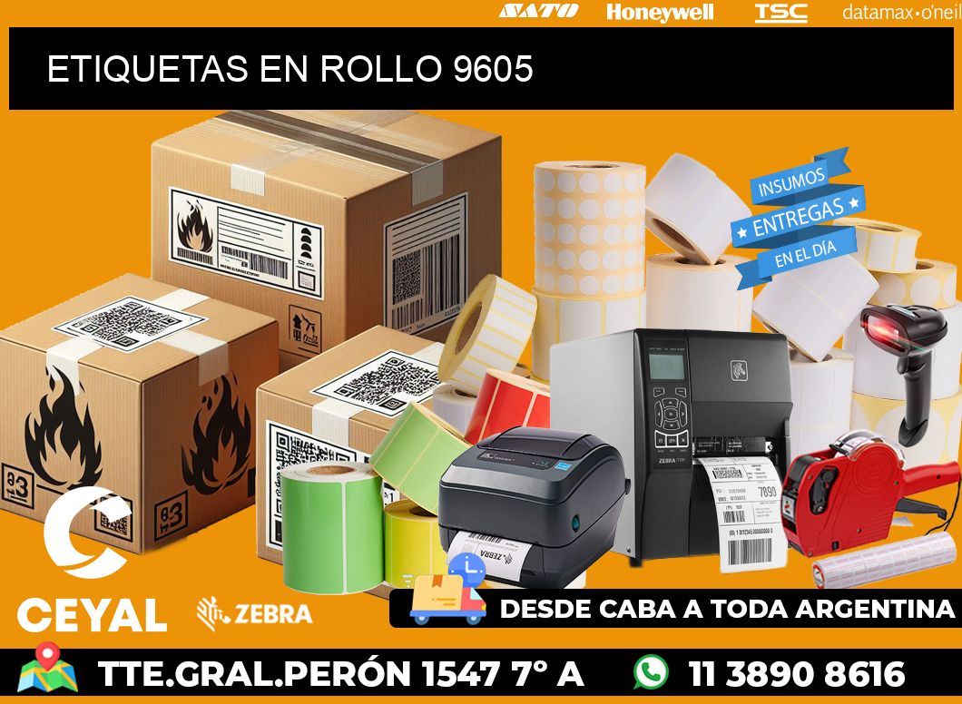 ETIQUETAS EN ROLLO 9605