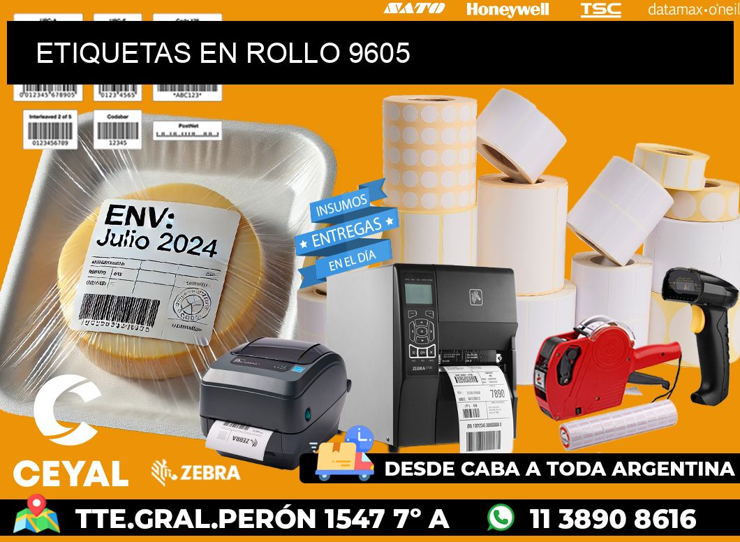 ETIQUETAS EN ROLLO 9605