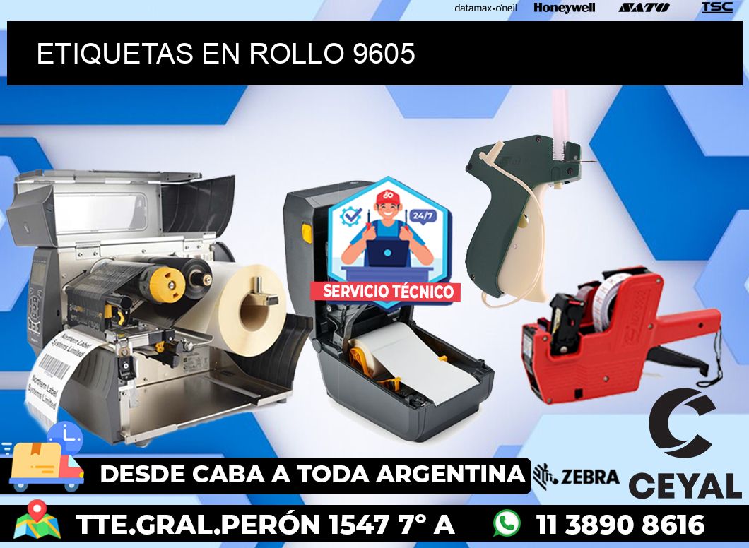 ETIQUETAS EN ROLLO 9605