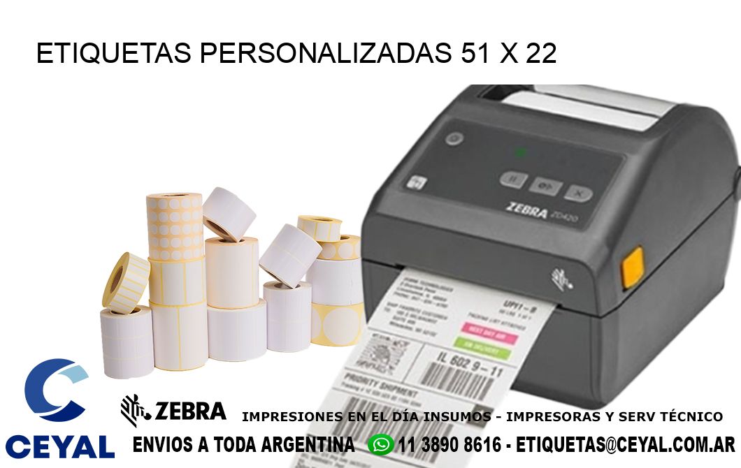 ETIQUETAS PERSONALIZADAS 51 x 22