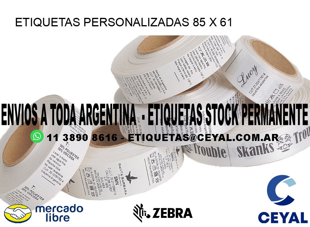 ETIQUETAS PERSONALIZADAS 85 x 61