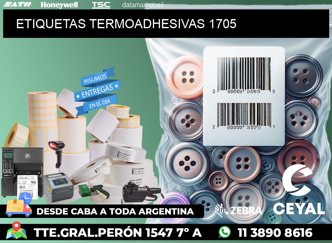 ETIQUETAS TERMOADHESIVAS 1705