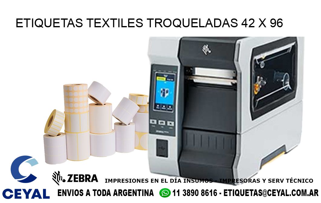 ETIQUETAS TEXTILES TROQUELADAS 42 x 96