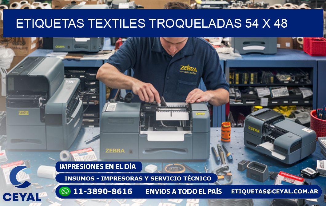 ETIQUETAS TEXTILES TROQUELADAS 54 x 48