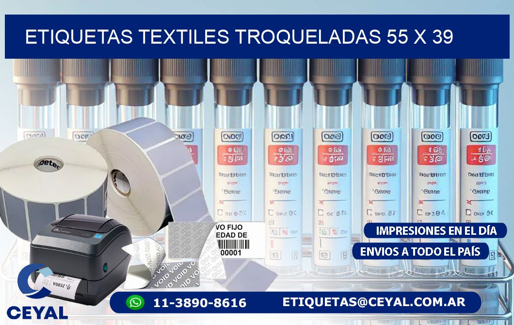 ETIQUETAS TEXTILES TROQUELADAS 55 x 39