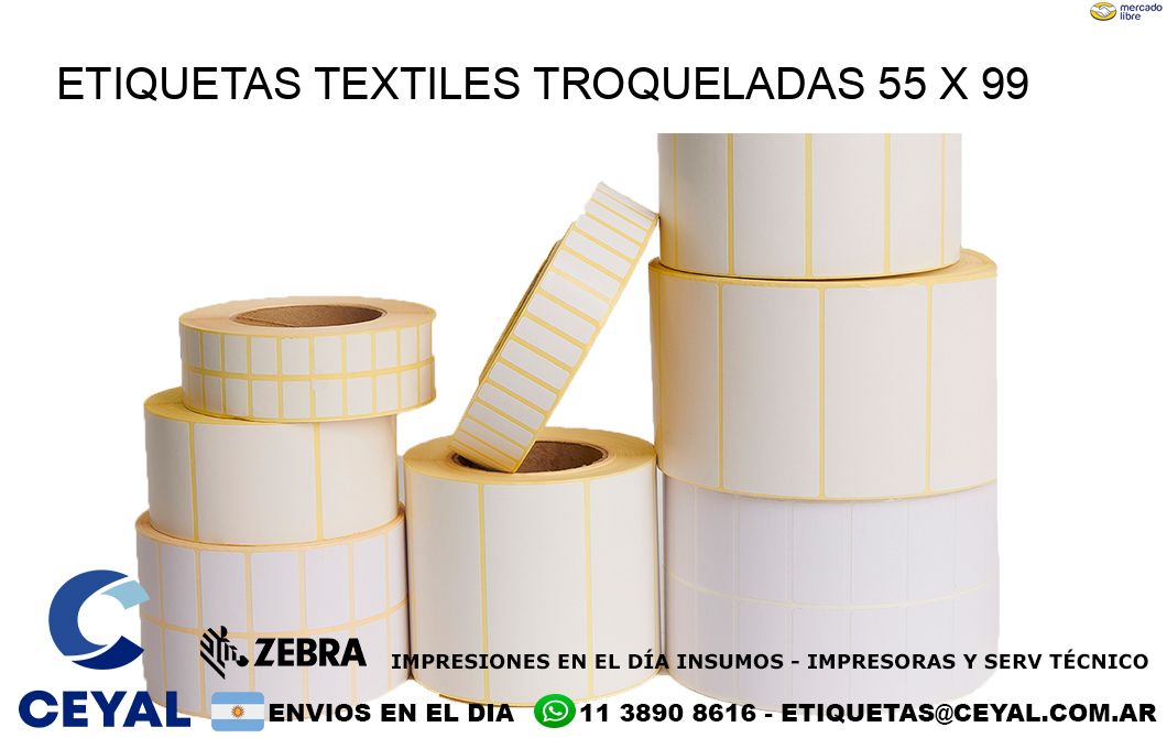 ETIQUETAS TEXTILES TROQUELADAS 55 x 99
