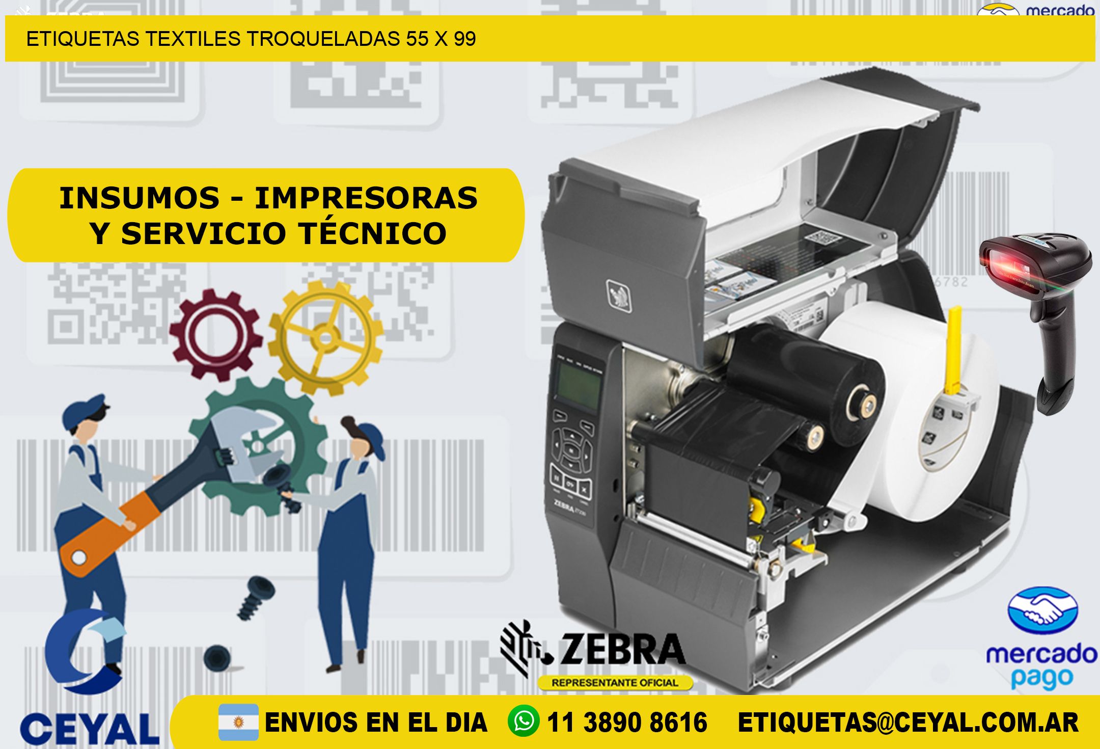 ETIQUETAS TEXTILES TROQUELADAS 55 x 99