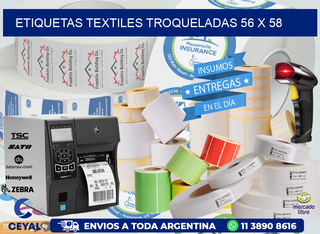 ETIQUETAS TEXTILES TROQUELADAS 56 x 58