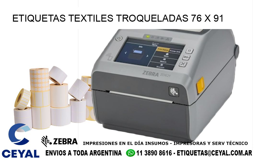 ETIQUETAS TEXTILES TROQUELADAS 76 x 91