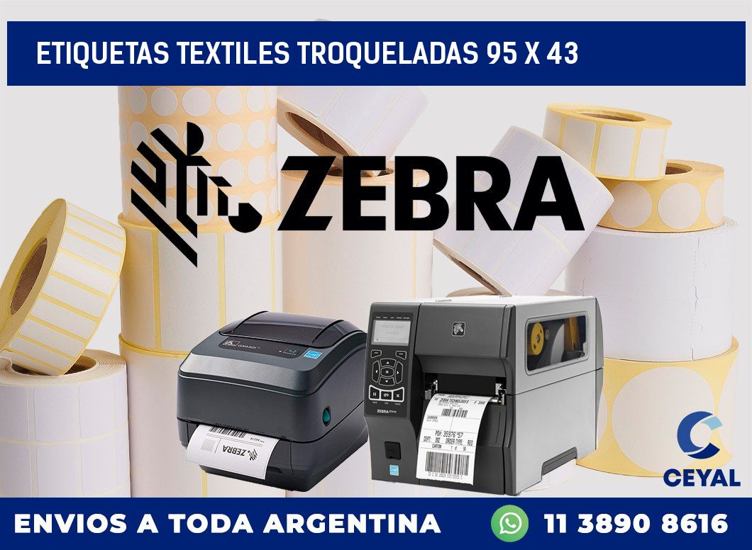 ETIQUETAS TEXTILES TROQUELADAS 95 x 43