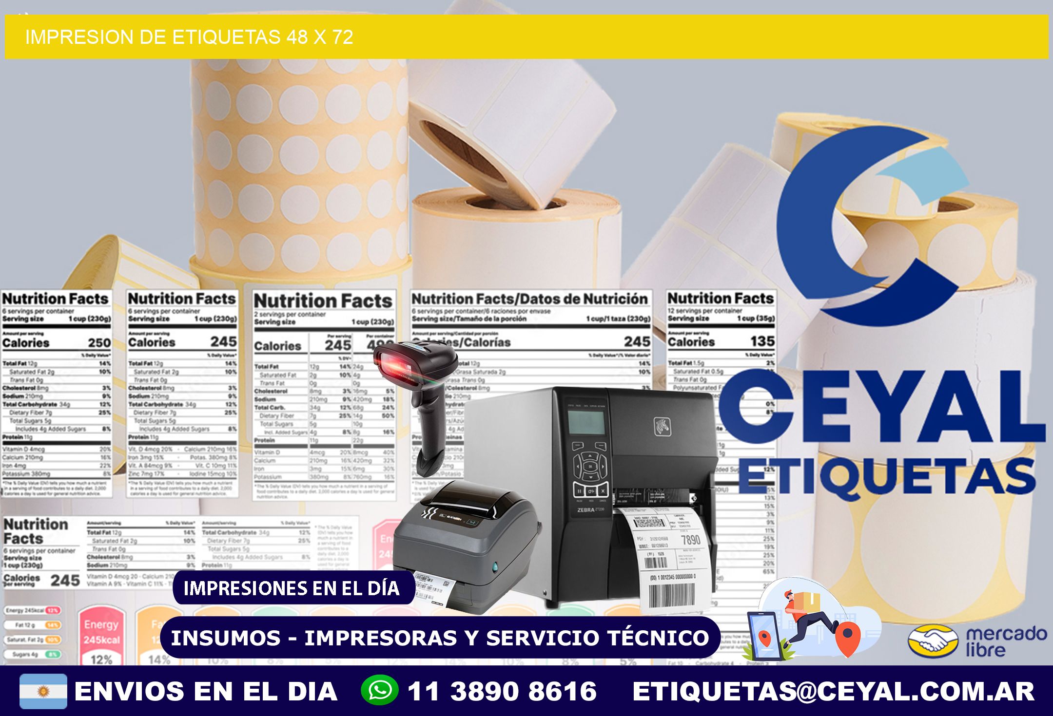 IMPRESION DE ETIQUETAS 48 x 72