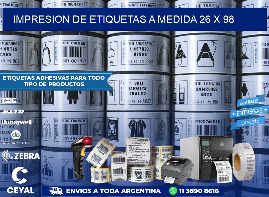 IMPRESION DE ETIQUETAS A MEDIDA 26 x 98