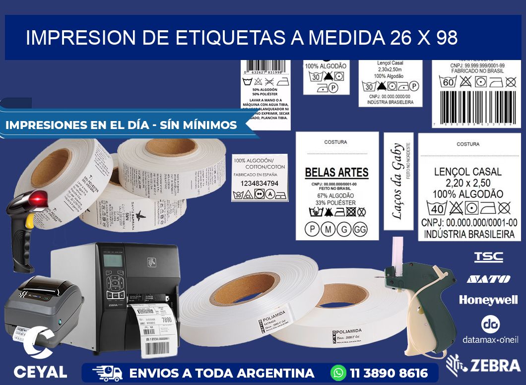 IMPRESION DE ETIQUETAS A MEDIDA 26 x 98