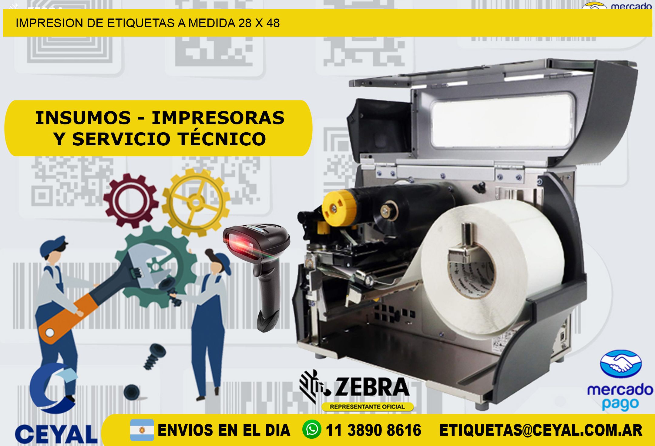 IMPRESION DE ETIQUETAS A MEDIDA 28 x 48