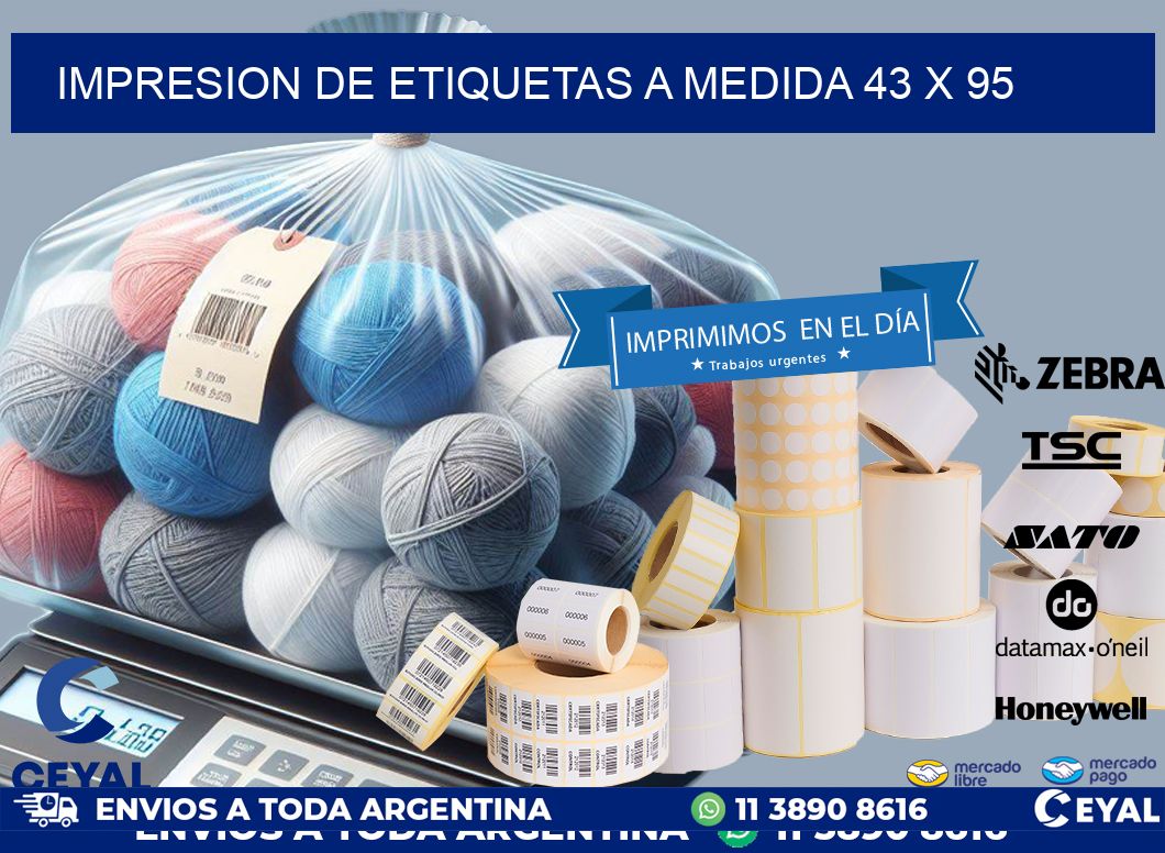 IMPRESION DE ETIQUETAS A MEDIDA 43 x 95