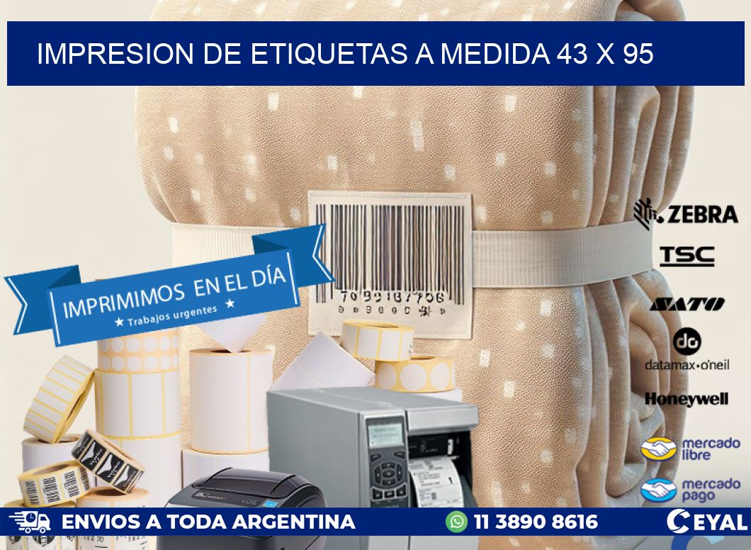 IMPRESION DE ETIQUETAS A MEDIDA 43 x 95