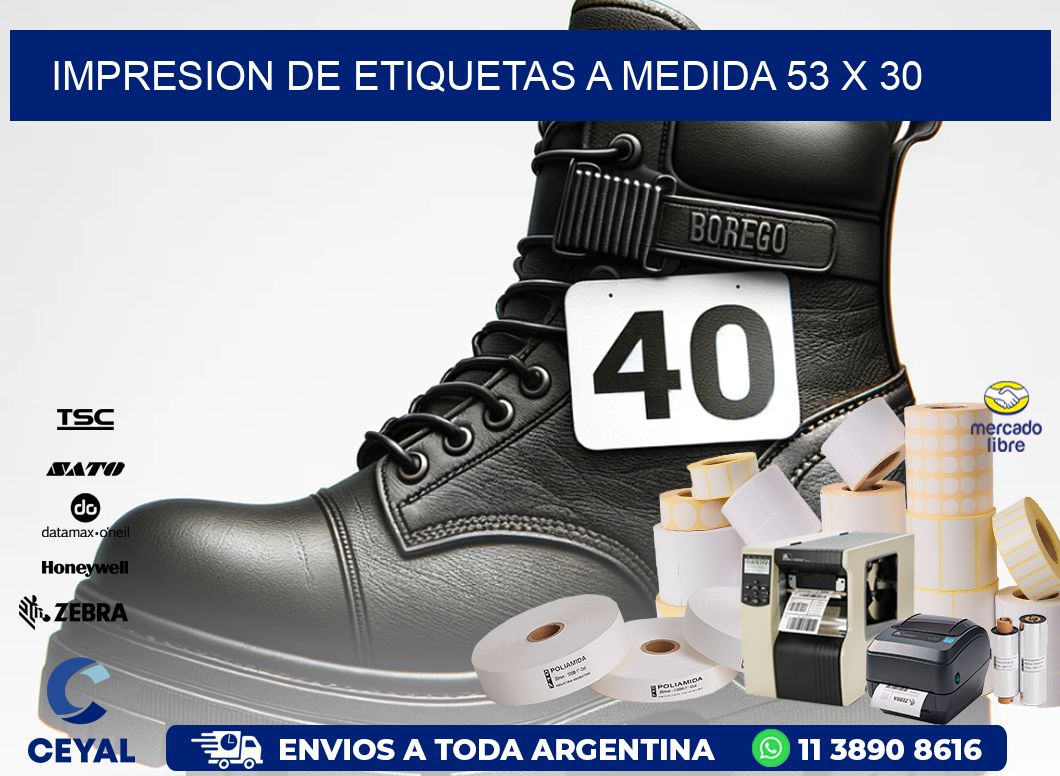 IMPRESION DE ETIQUETAS A MEDIDA 53 x 30