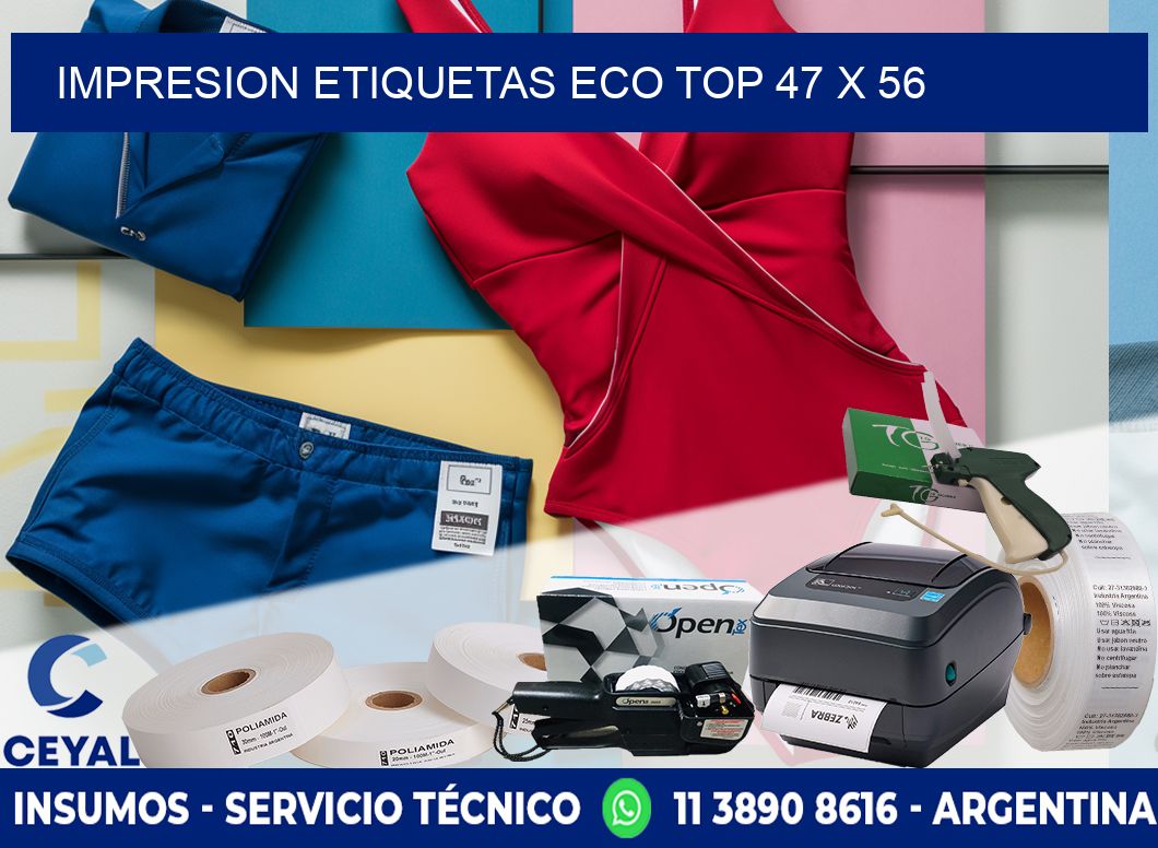 IMPRESION ETIQUETAS ECO TOP 47 x 56