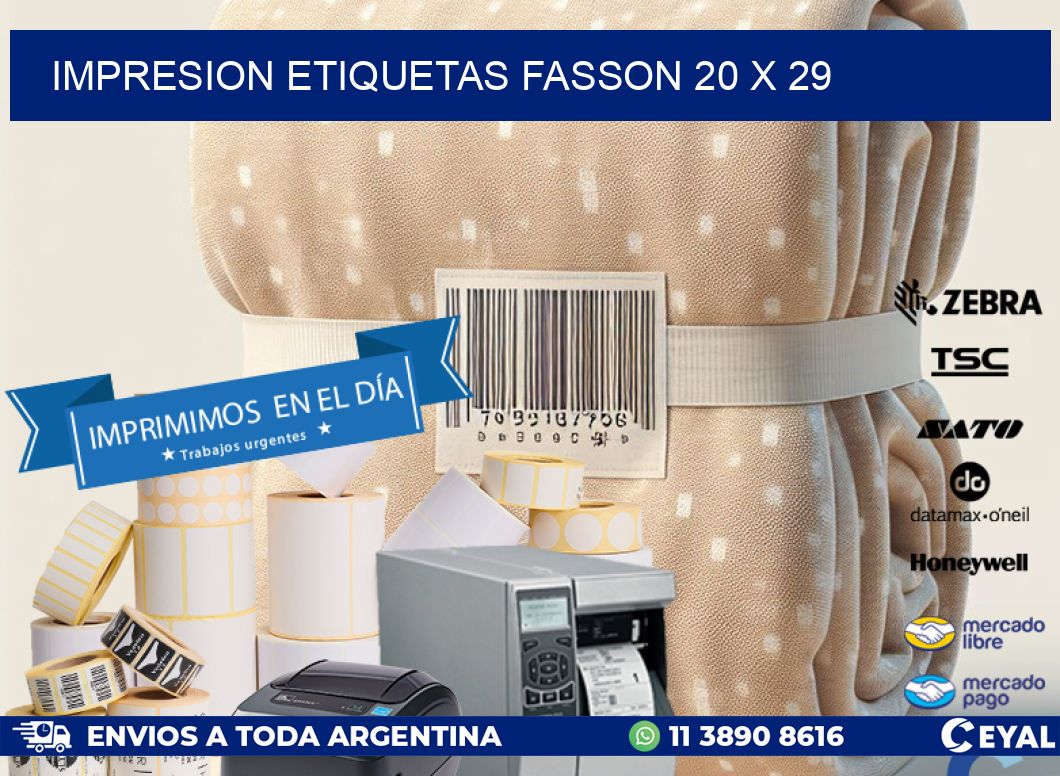IMPRESION ETIQUETAS FASSON 20 x 29