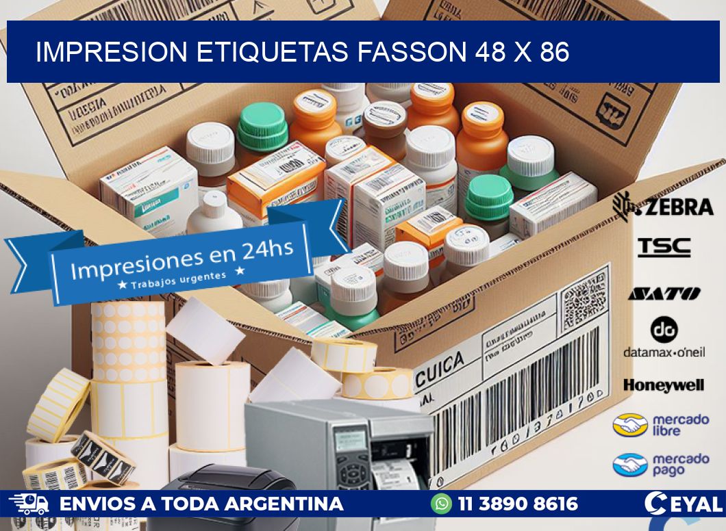 IMPRESION ETIQUETAS FASSON 48 x 86