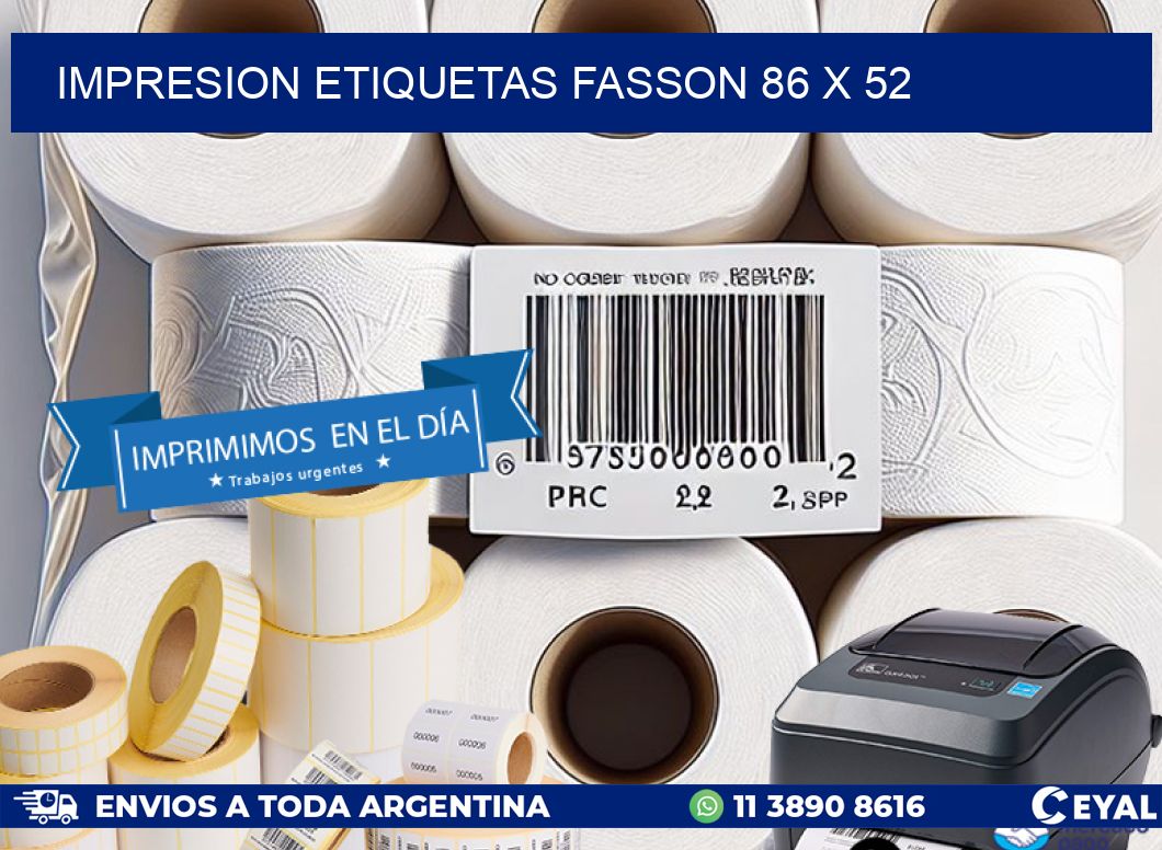 IMPRESION ETIQUETAS FASSON 86 x 52
