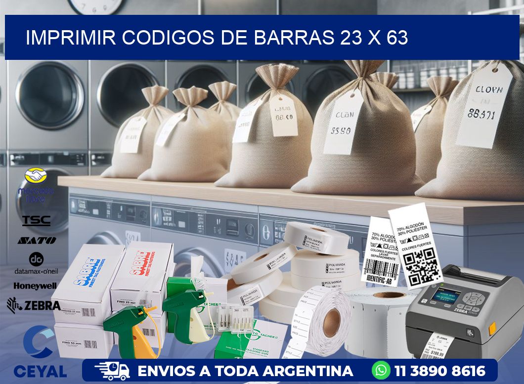 IMPRIMIR CODIGOS DE BARRAS 23 x 63