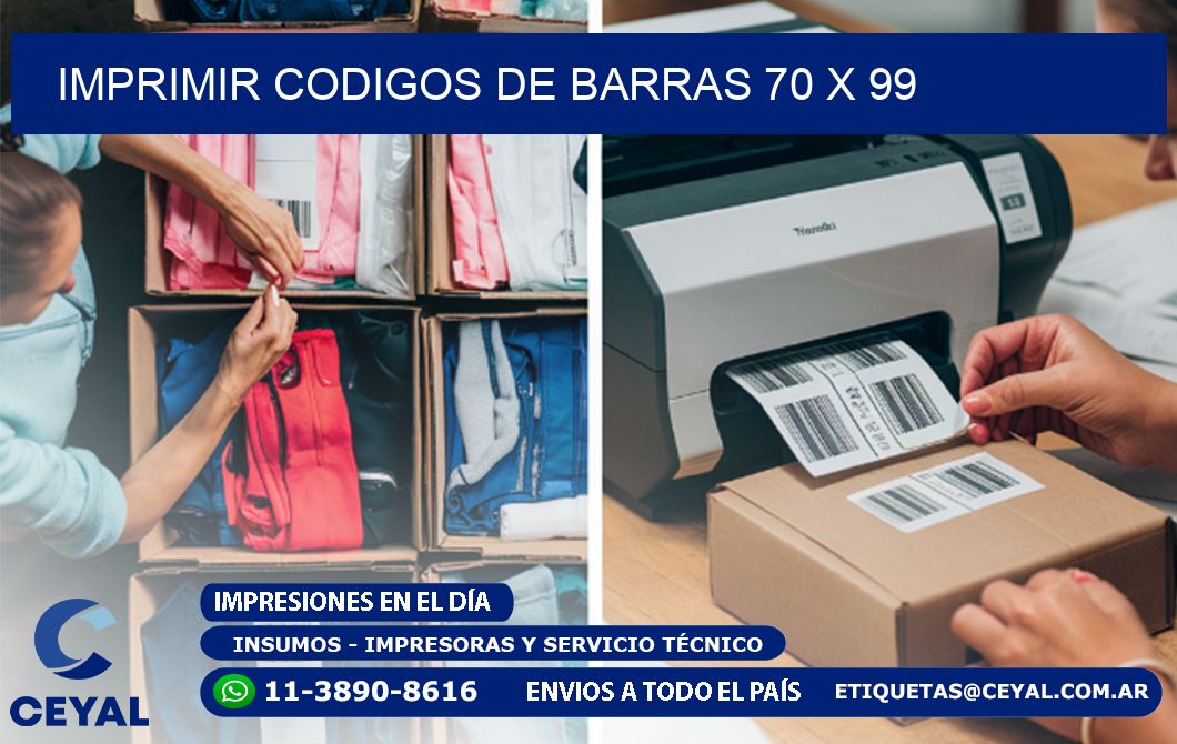 IMPRIMIR CODIGOS DE BARRAS 70 x 99