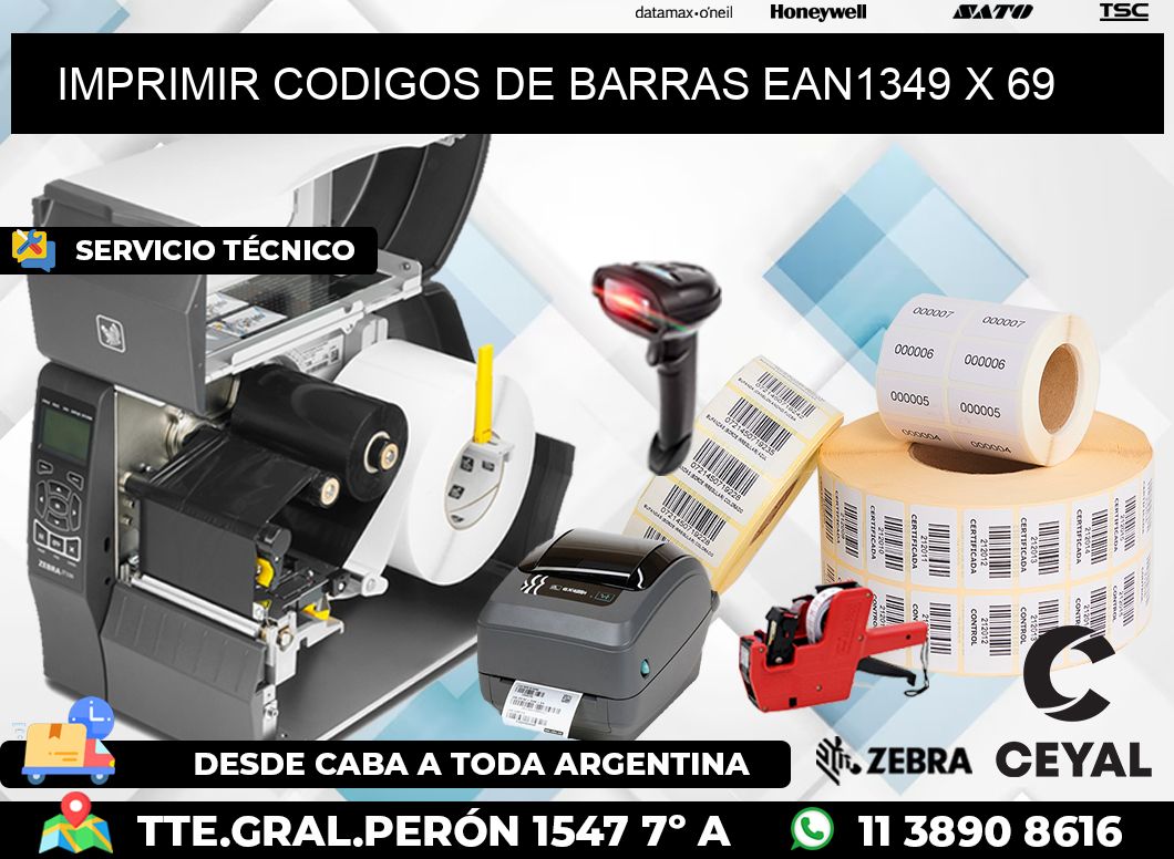 IMPRIMIR CODIGOS DE BARRAS EAN1349 x 69