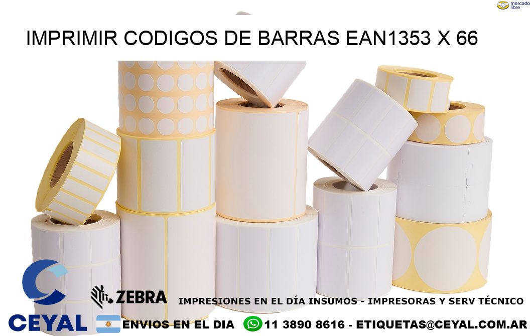 IMPRIMIR CODIGOS DE BARRAS EAN1353 x 66