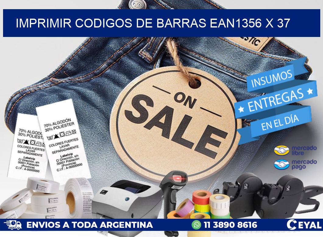 IMPRIMIR CODIGOS DE BARRAS EAN1356 x 37