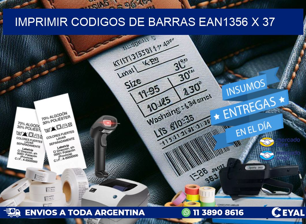 IMPRIMIR CODIGOS DE BARRAS EAN1356 x 37