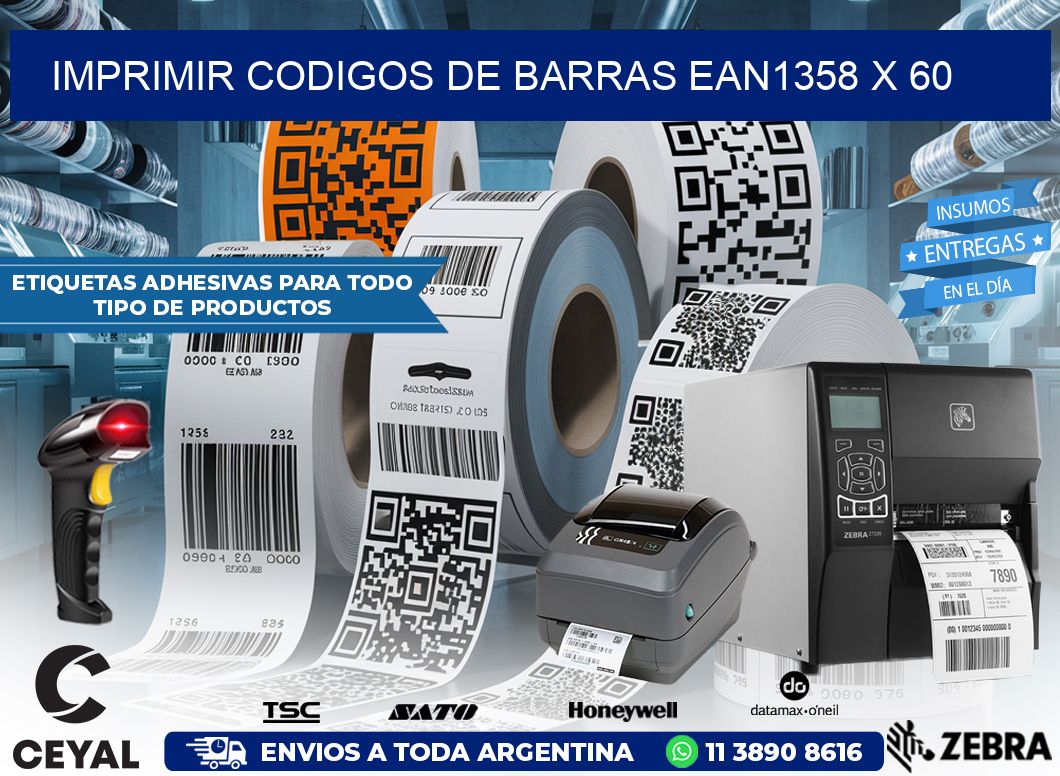 IMPRIMIR CODIGOS DE BARRAS EAN1358 x 60