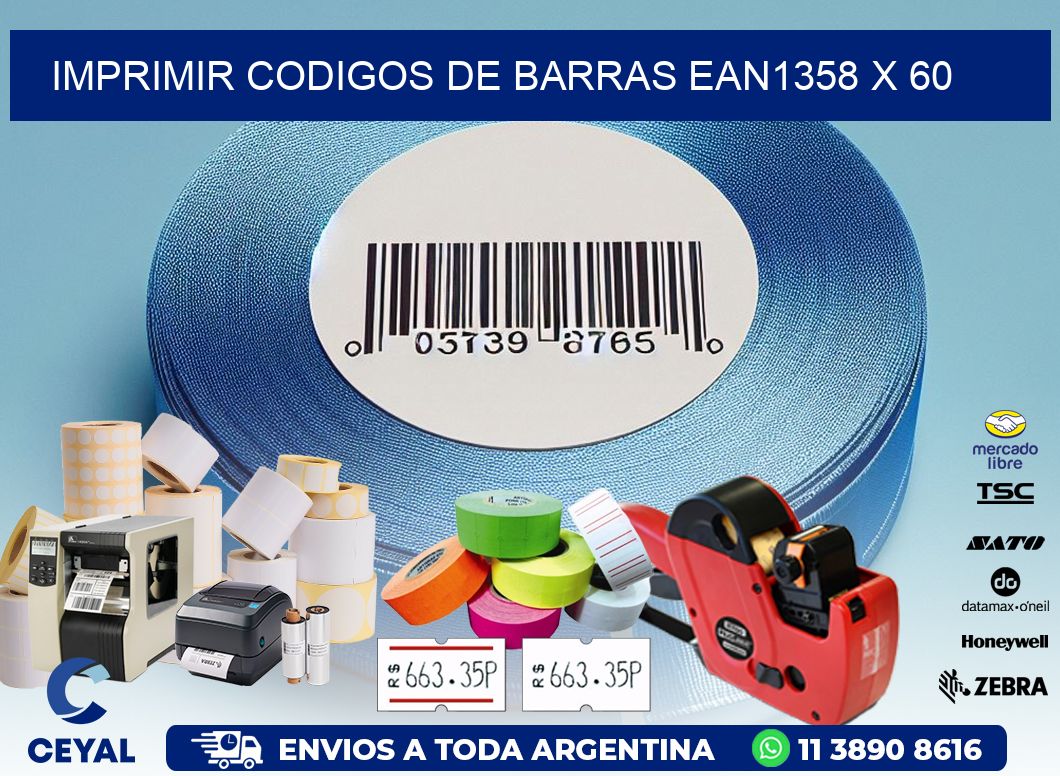 IMPRIMIR CODIGOS DE BARRAS EAN1358 x 60