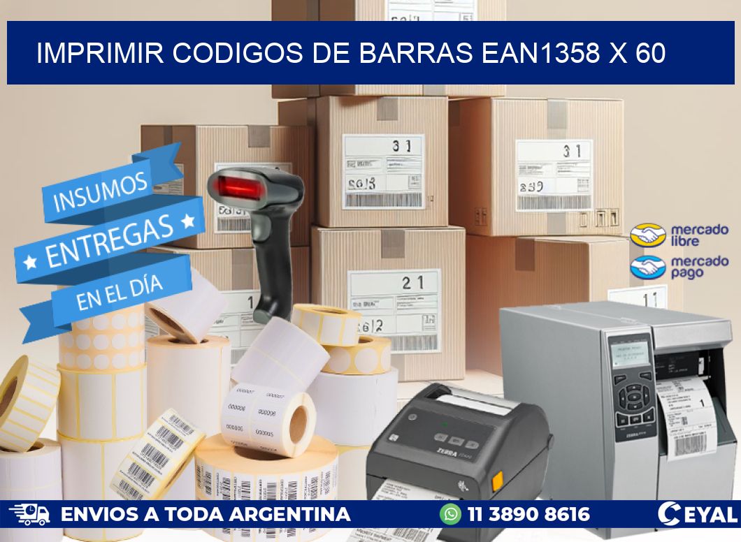 IMPRIMIR CODIGOS DE BARRAS EAN1358 x 60