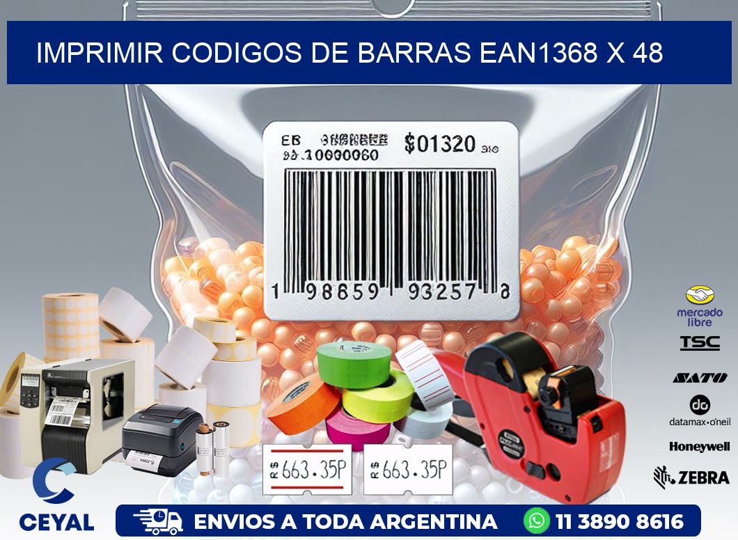 IMPRIMIR CODIGOS DE BARRAS EAN1368 x 48