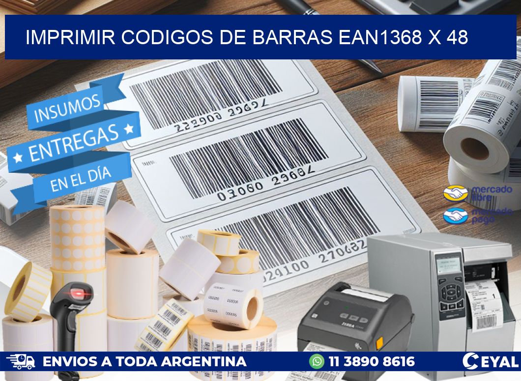 IMPRIMIR CODIGOS DE BARRAS EAN1368 x 48