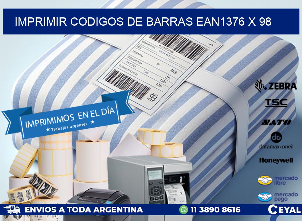 IMPRIMIR CODIGOS DE BARRAS EAN1376 x 98