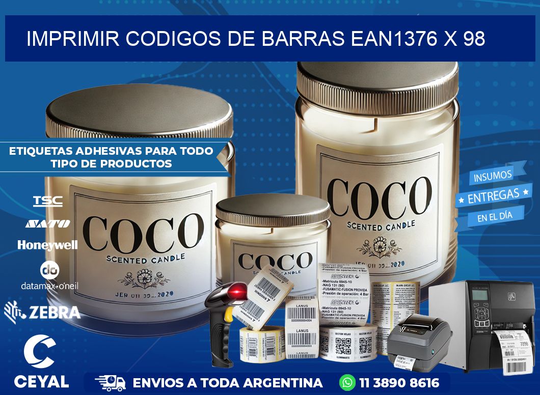 IMPRIMIR CODIGOS DE BARRAS EAN1376 x 98