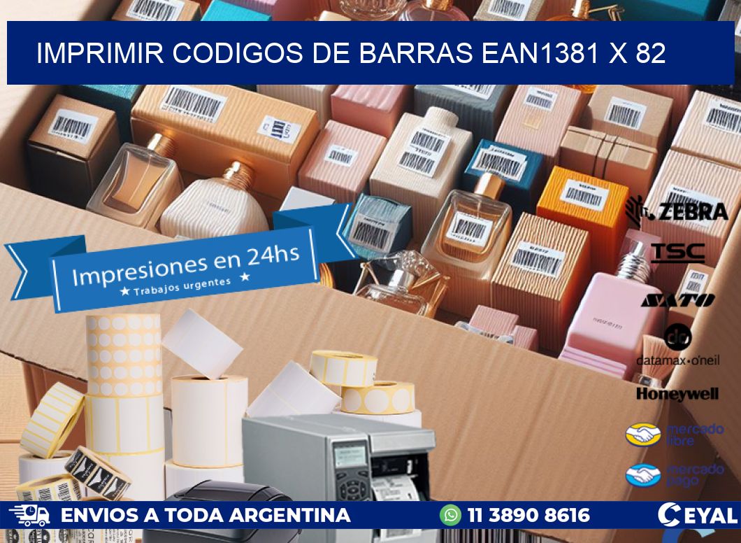 IMPRIMIR CODIGOS DE BARRAS EAN1381 x 82