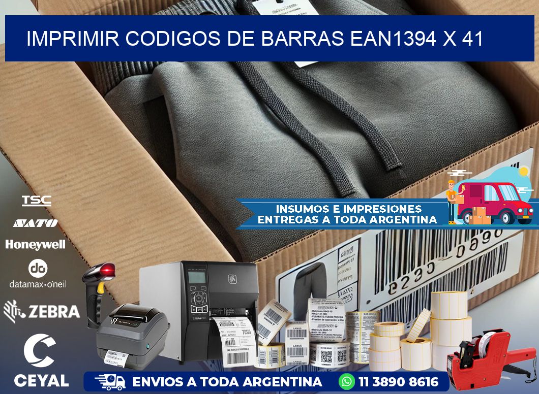 IMPRIMIR CODIGOS DE BARRAS EAN1394 x 41