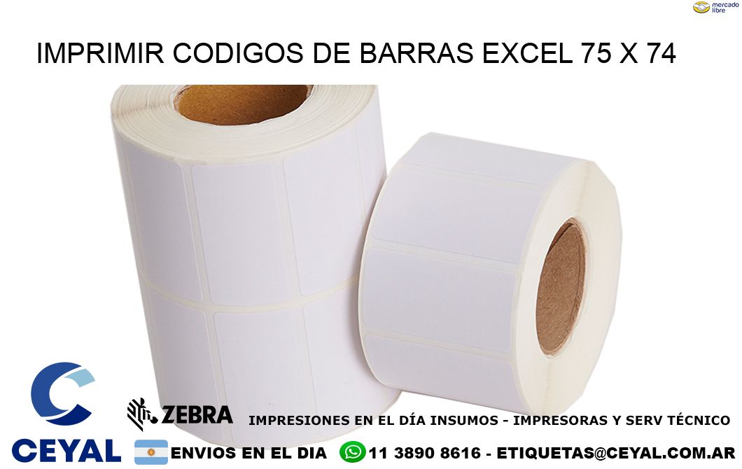 IMPRIMIR CODIGOS DE BARRAS EXCEL 75 x 74